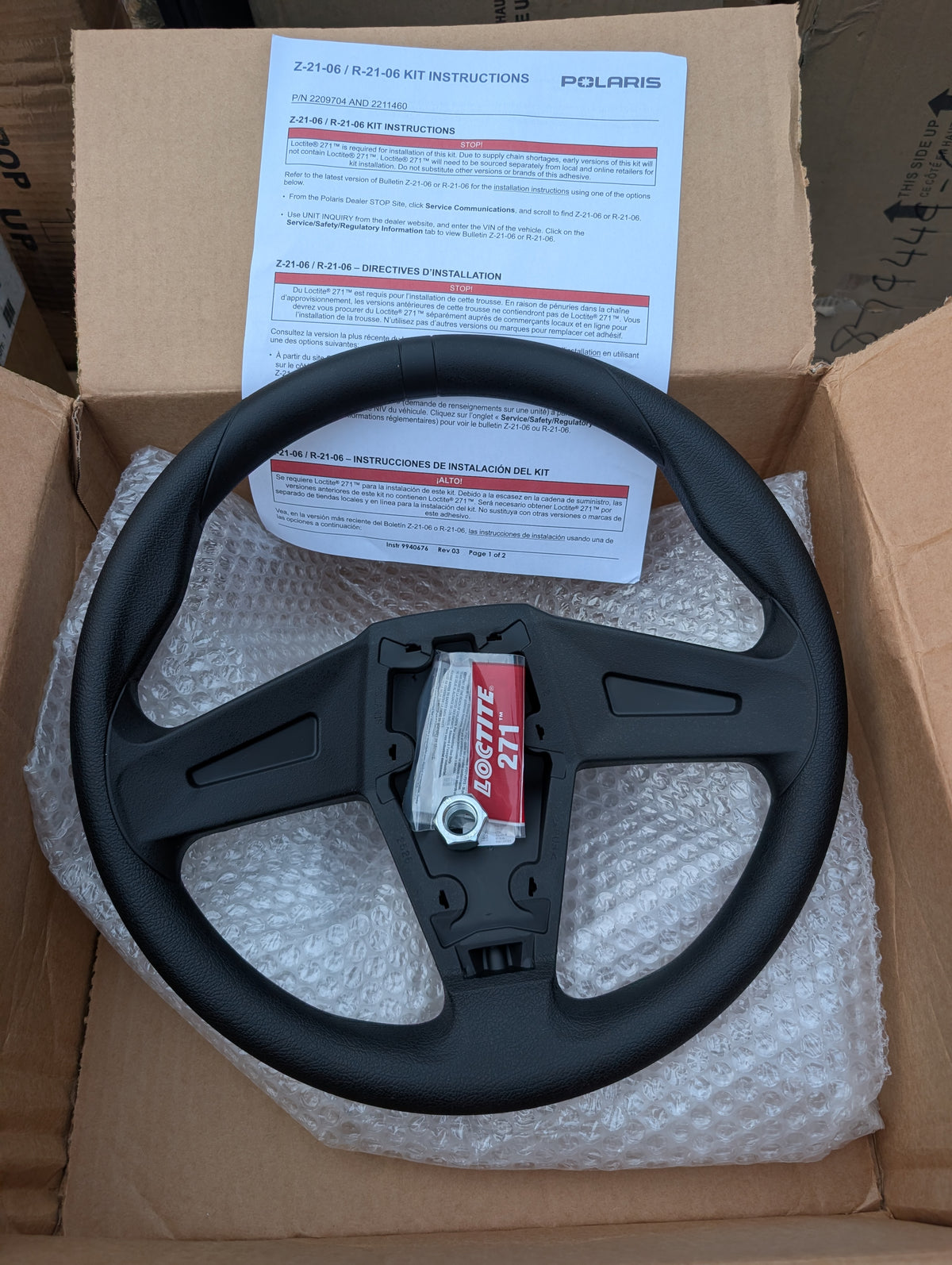 Polaris steering wheel