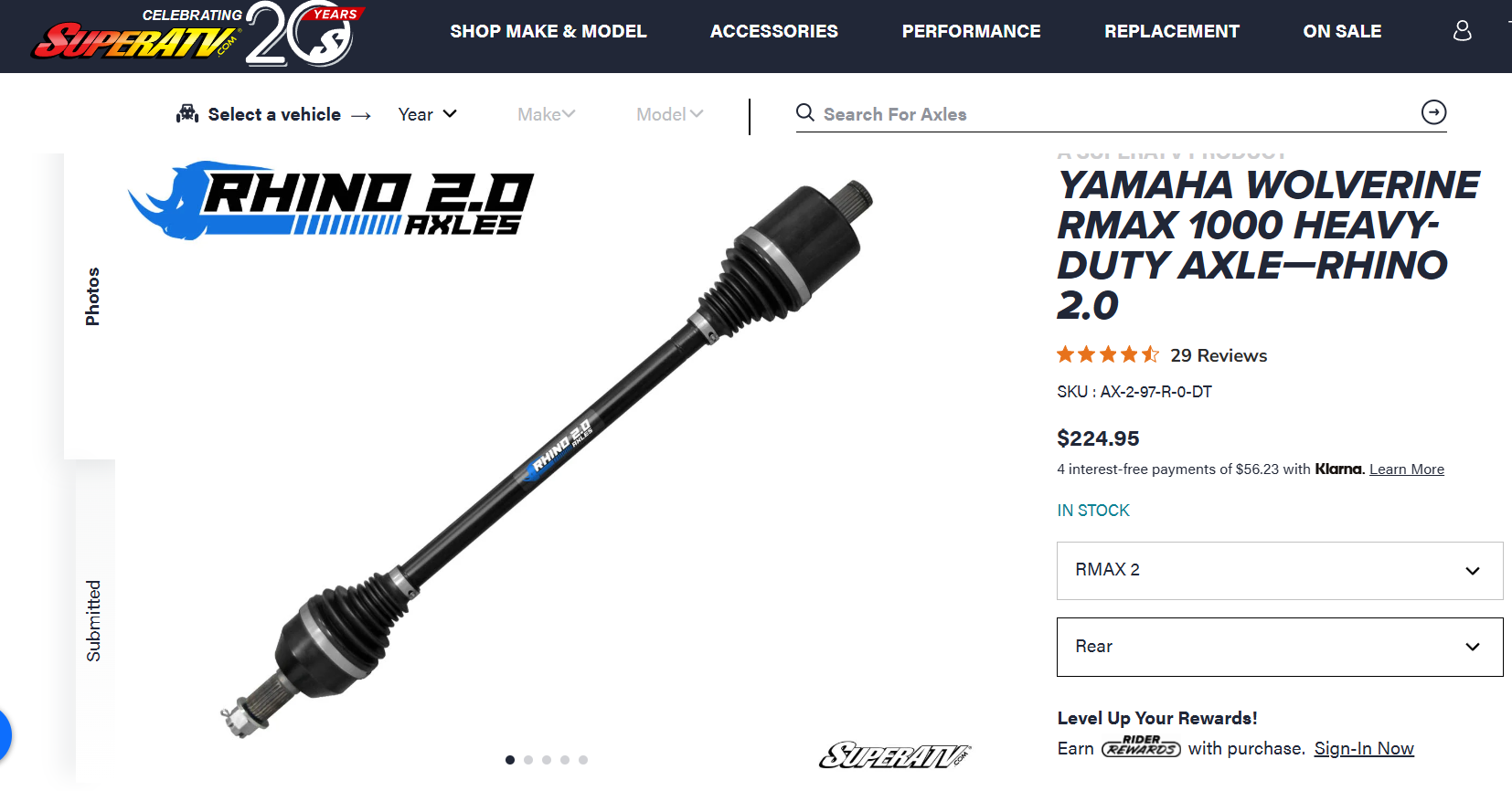 Rmax Rear Axle Yamaha Wolverine RMAX 2 Rear Heavy-Duty Axle—Rhino 2.0 – 5G Metal Fab