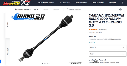 Yamaha Wolverine RMAX 2 Rear Heavy-Duty Axle—Rhino 2.0